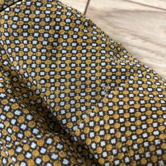 Women’s Vintage Studio M Petite Brown Yellow Pleated Pattern Silk Skirt size 4P - Picture 9 of 14